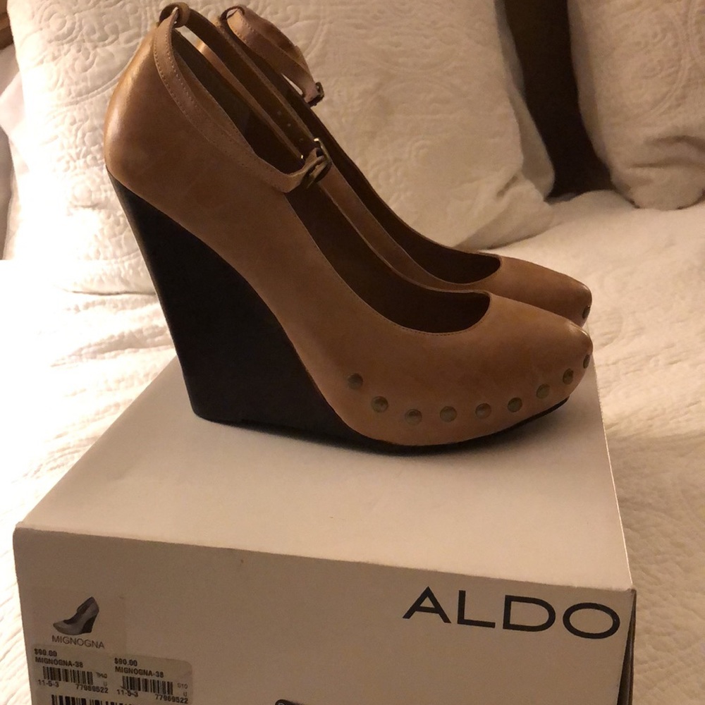 Aldo Camel Wedge Heel Size 38
